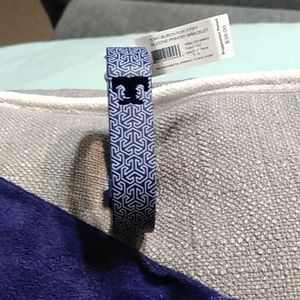 Tory Burch silicone blue & white fitbit bracelet